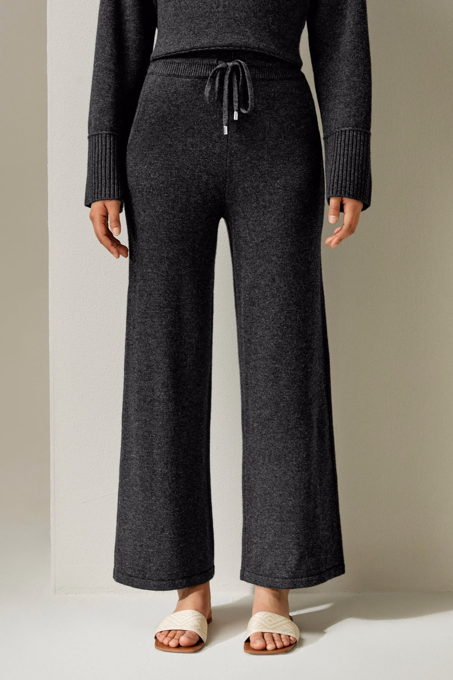 Merinowoll-Jersey-Hose mit weitem Bein