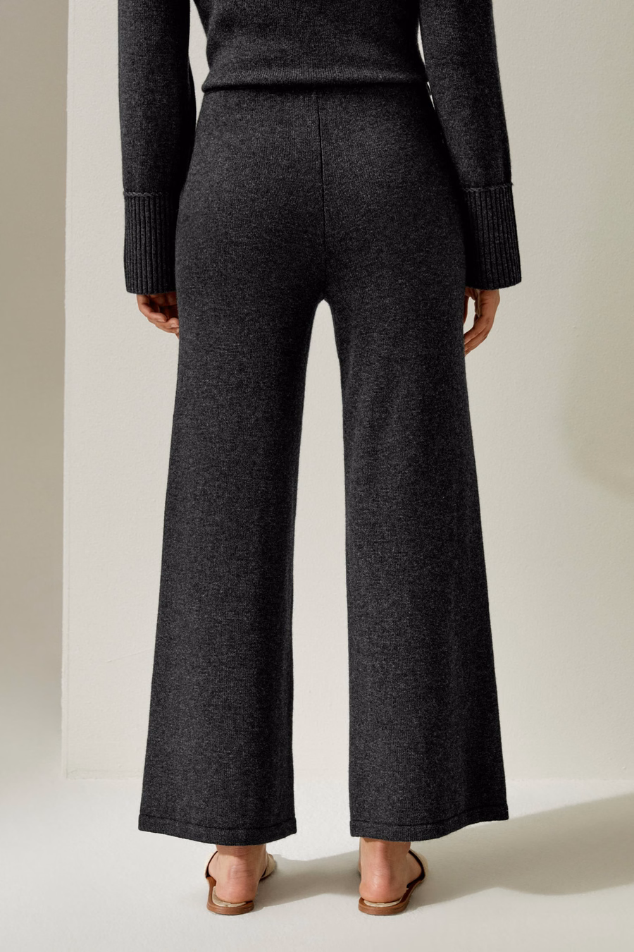 Merinowoll-Jersey-Hose mit weitem Bein
