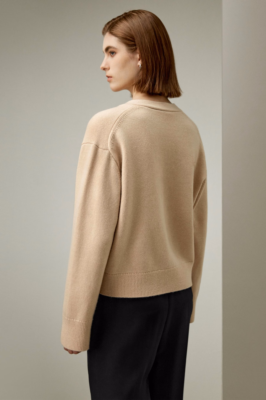 Gekürzter Kaschmir-Woll-Mix-Cardigan