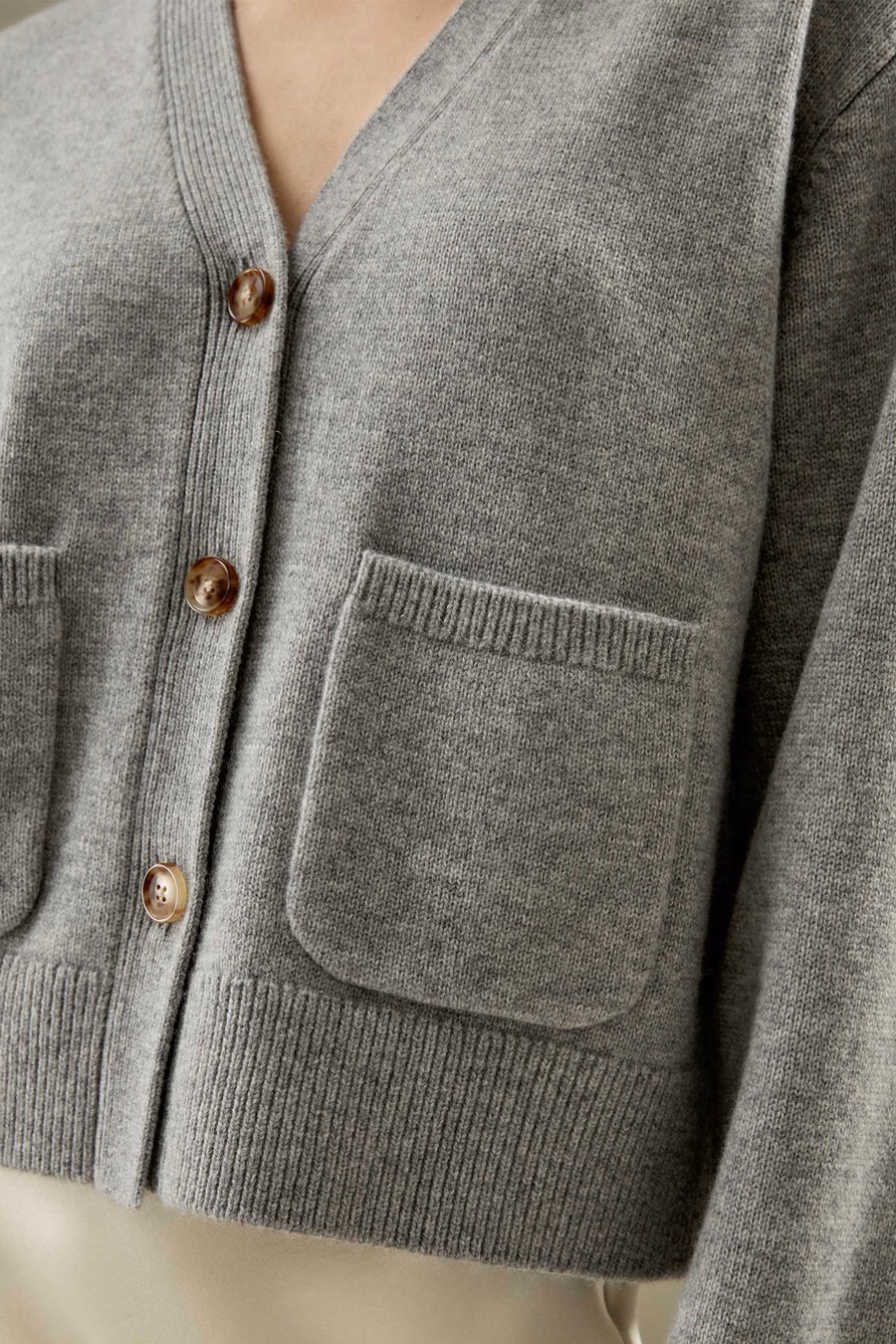 Gekürzter Kaschmir-Woll-Mix-Cardigan