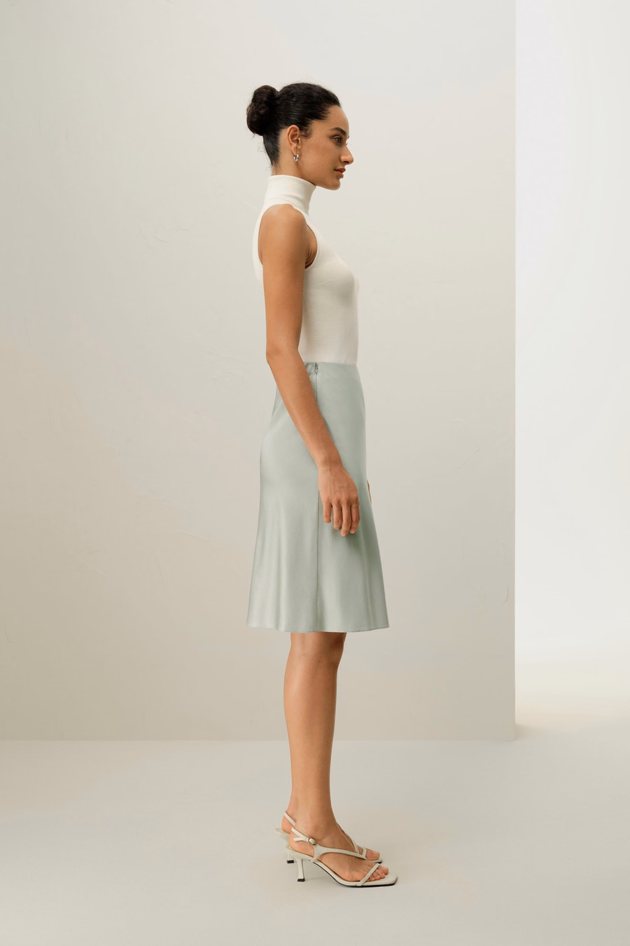 Stretchy Charmeuse Minimalist Skirt