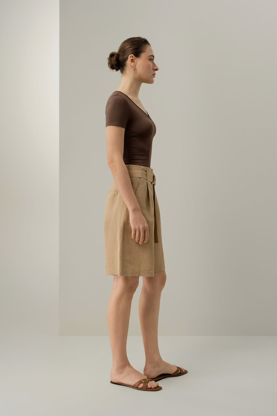 Seidenbrise Jersey V-Ausschnitt T-Shirt