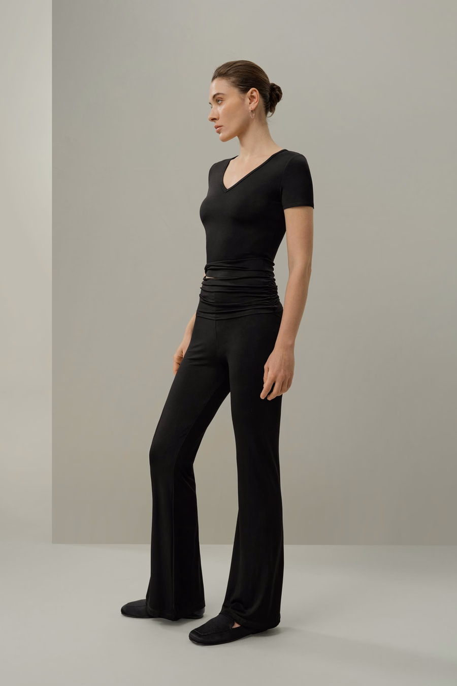 Seidenbreeze-Jersey-Fließende Flare-Hose