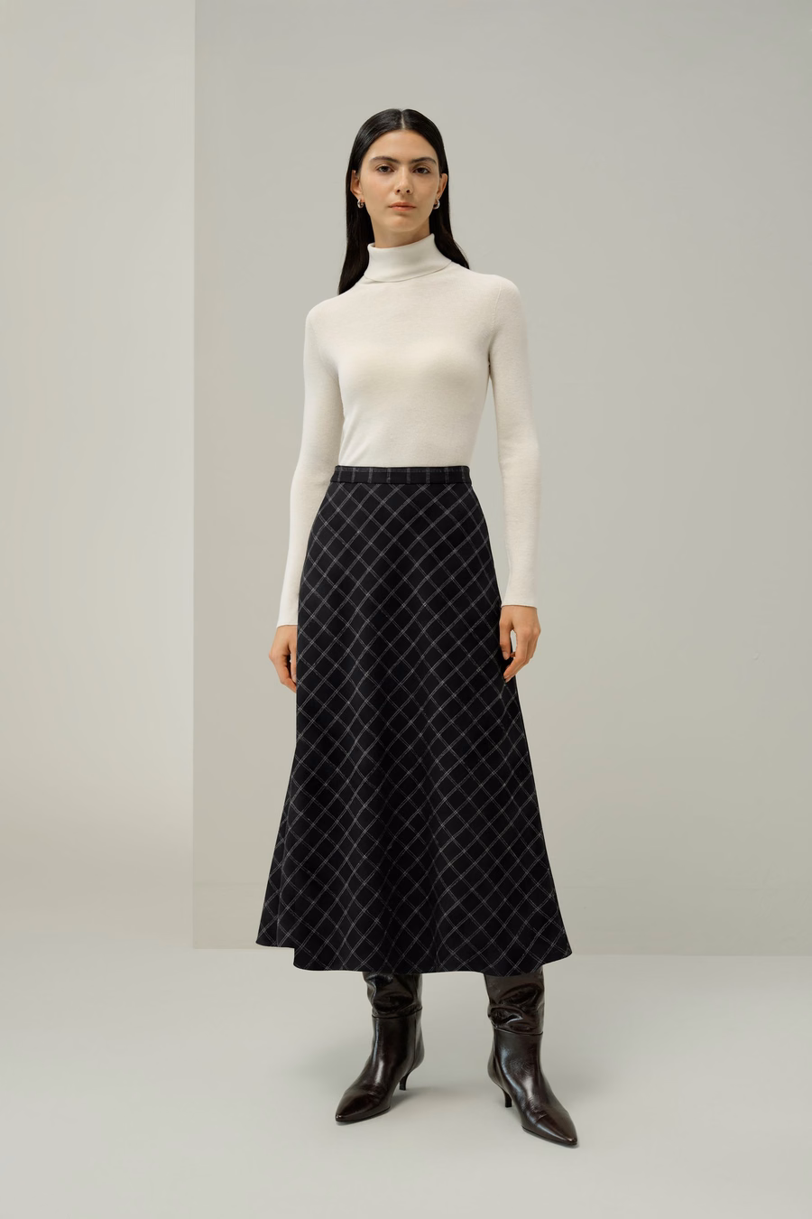 Mottled Silk-Wool A-Line Rock
