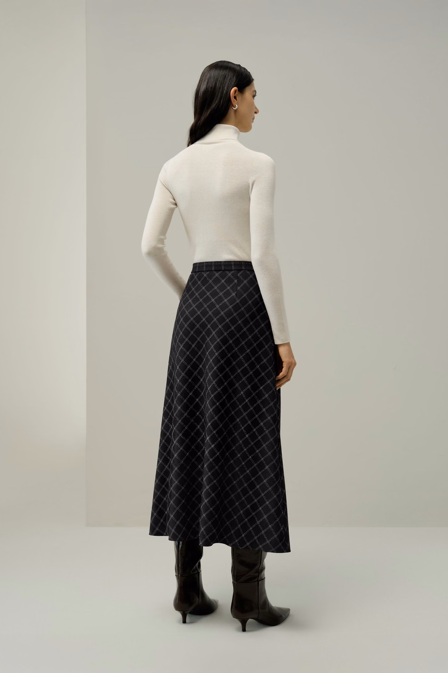 Mottled Silk-Wool A-Line Rock