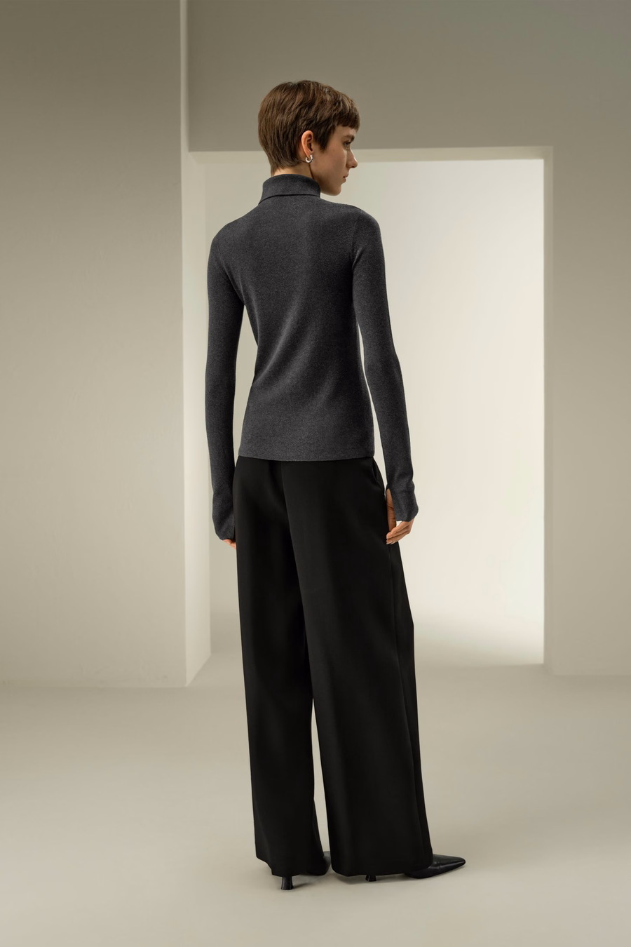 Schmal geschnittenes Seiden-Kaschmir-Pullover