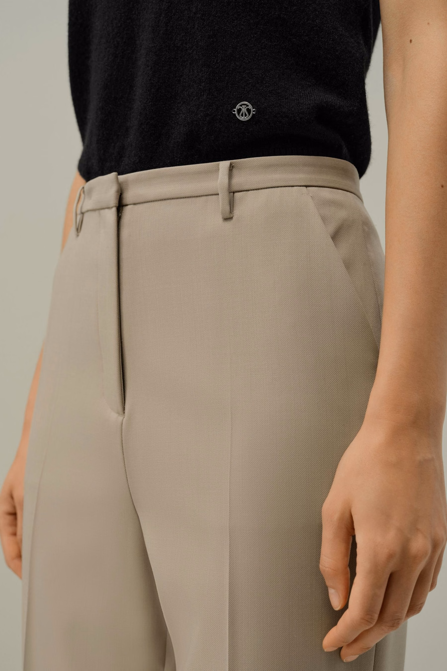 Basis-Silk-Wolle Mischgewebe schmale Hose