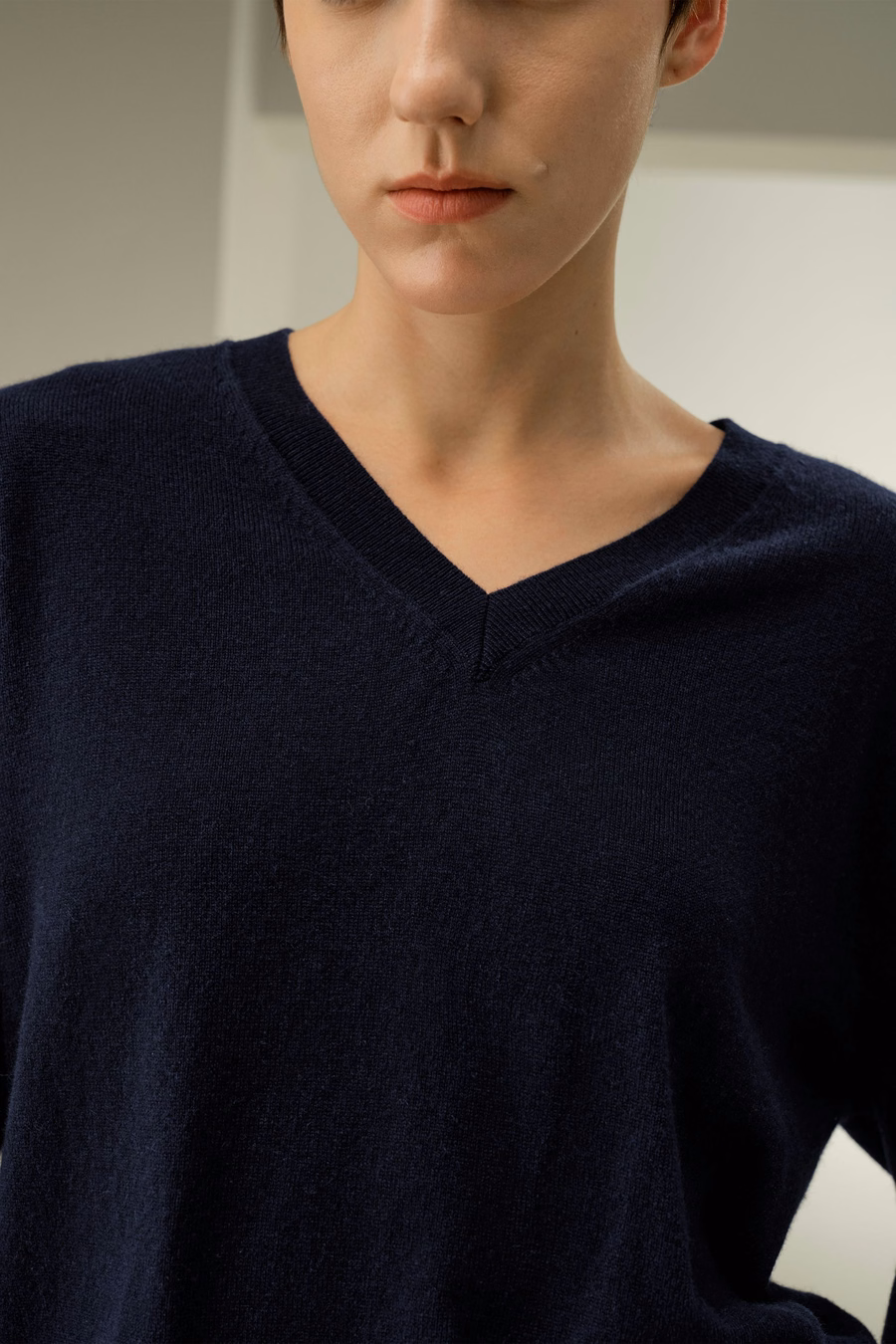 V-Ausschnitt Baby Kaschmir Pullover