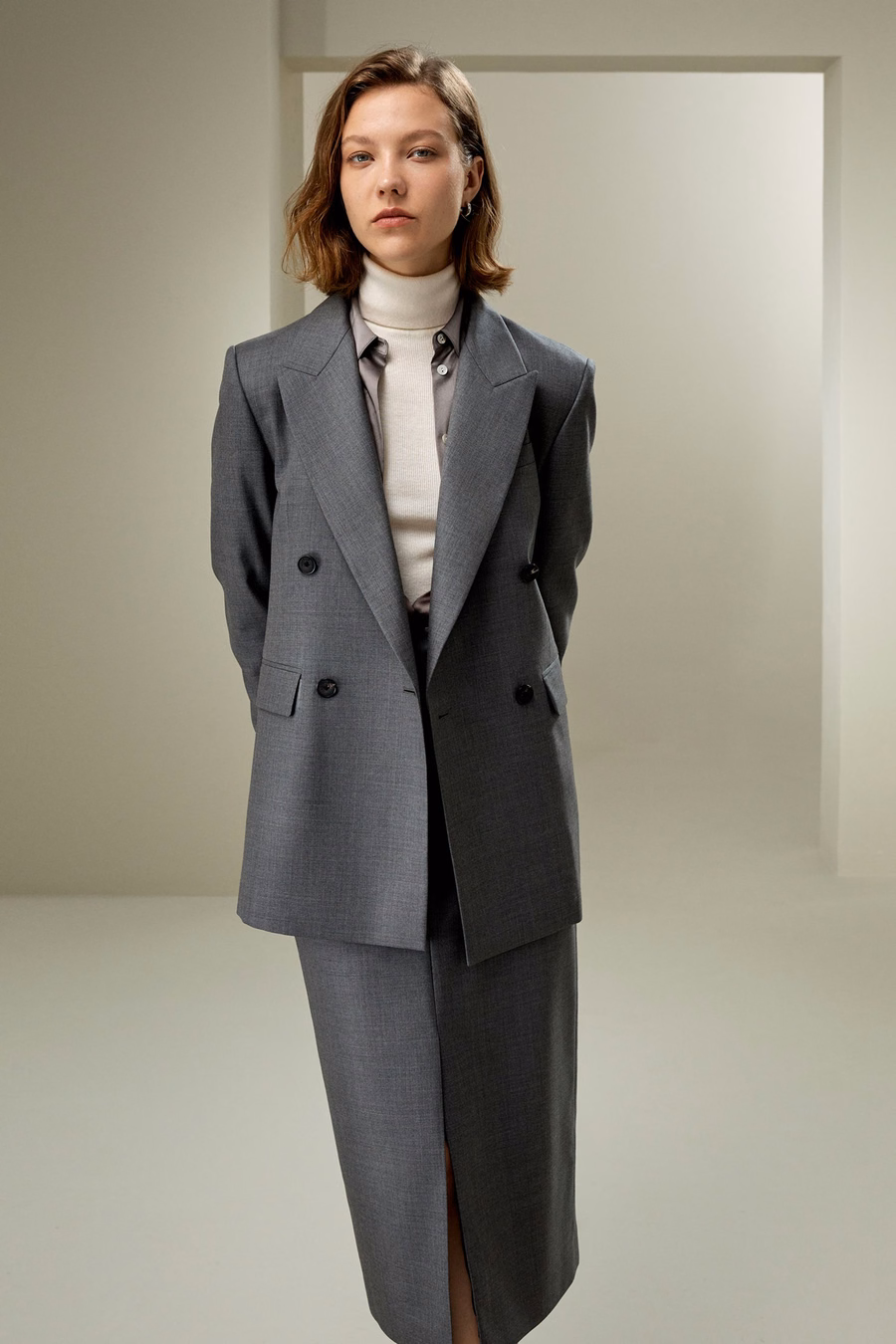 Moderner Schönheit Seidenwoll-Blazer