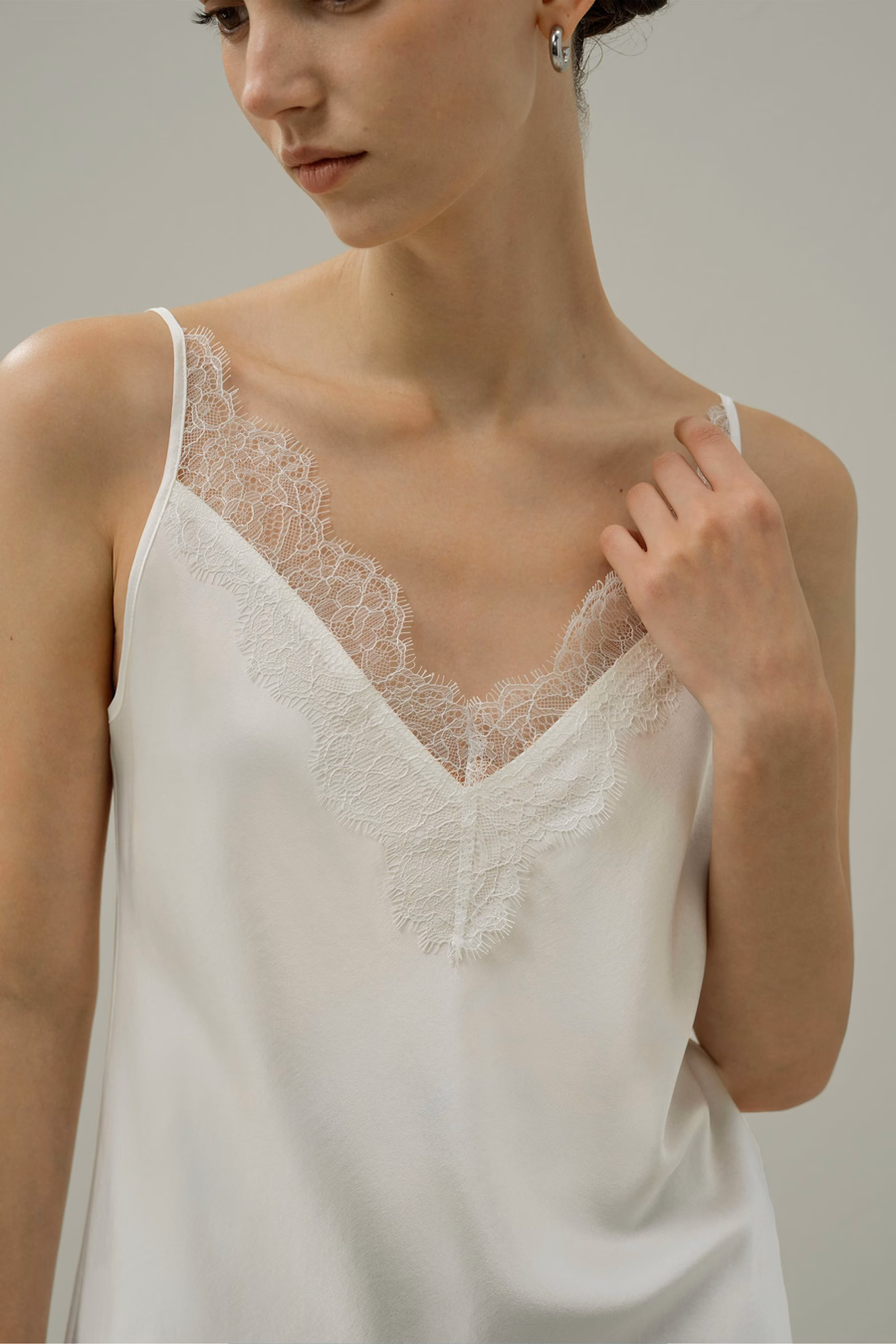 Spitzenbesetzte Seiden-Camisole