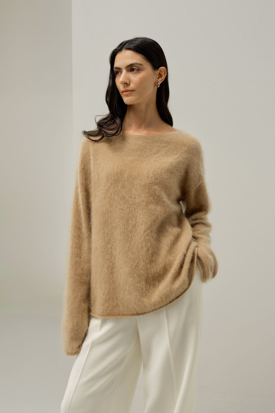 Boot-Ausschnitt Kaschmirpullover