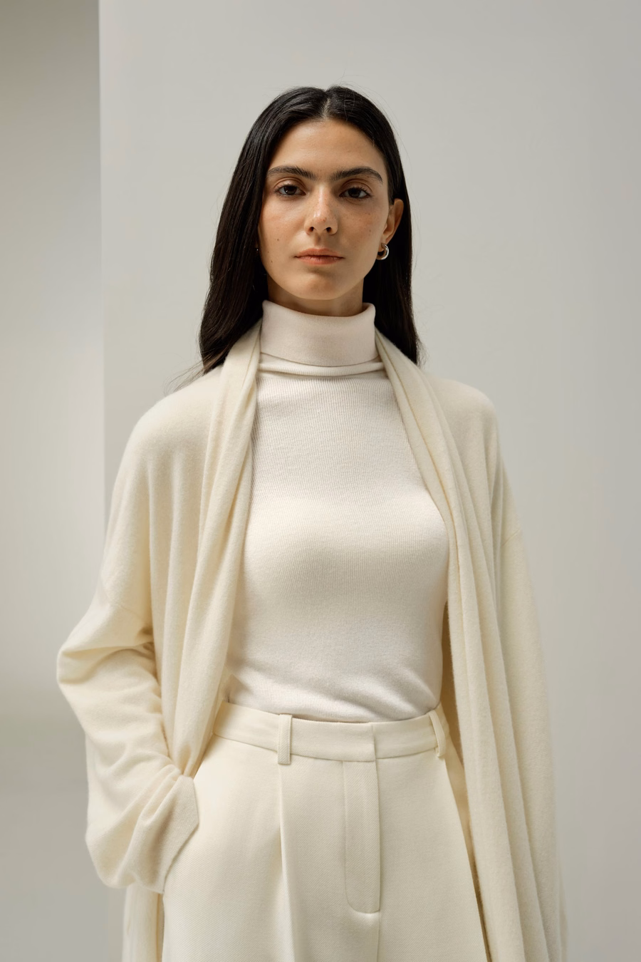 Wadenlanger Kaschmir-Cardigan