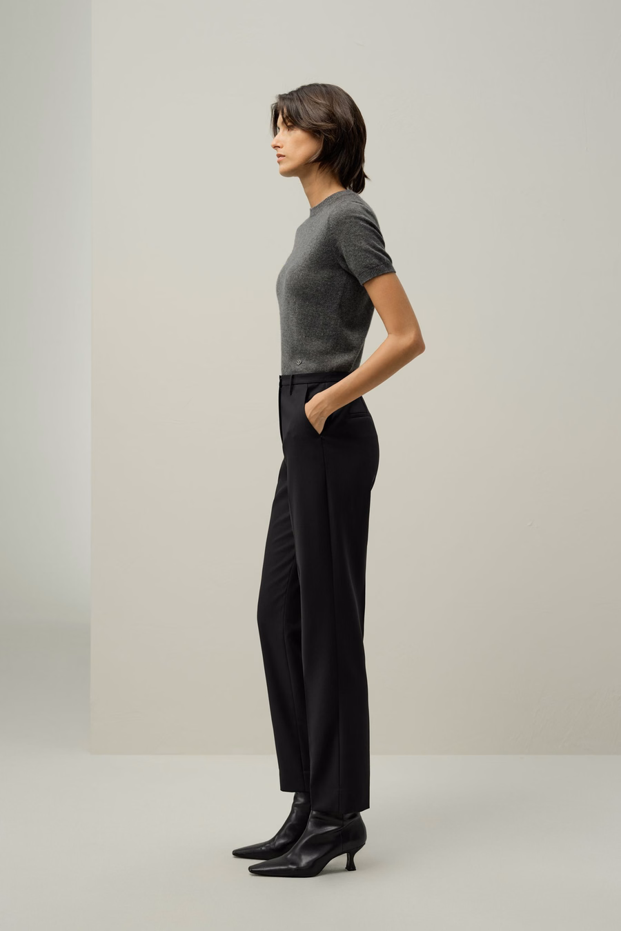 Basis-Silk-Wolle Mischgewebe schmale Hose