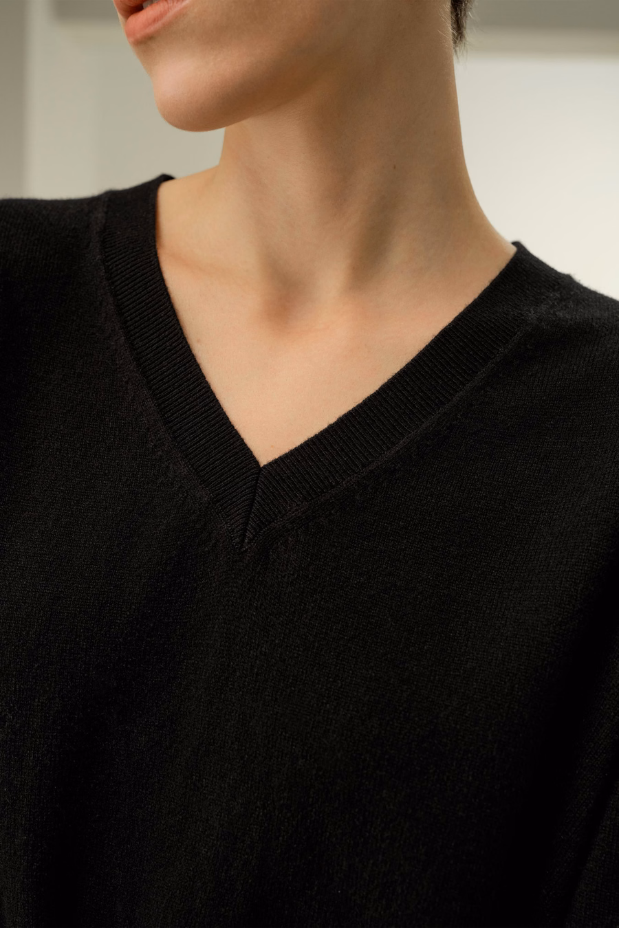 V-Ausschnitt Baby Kaschmir Pullover