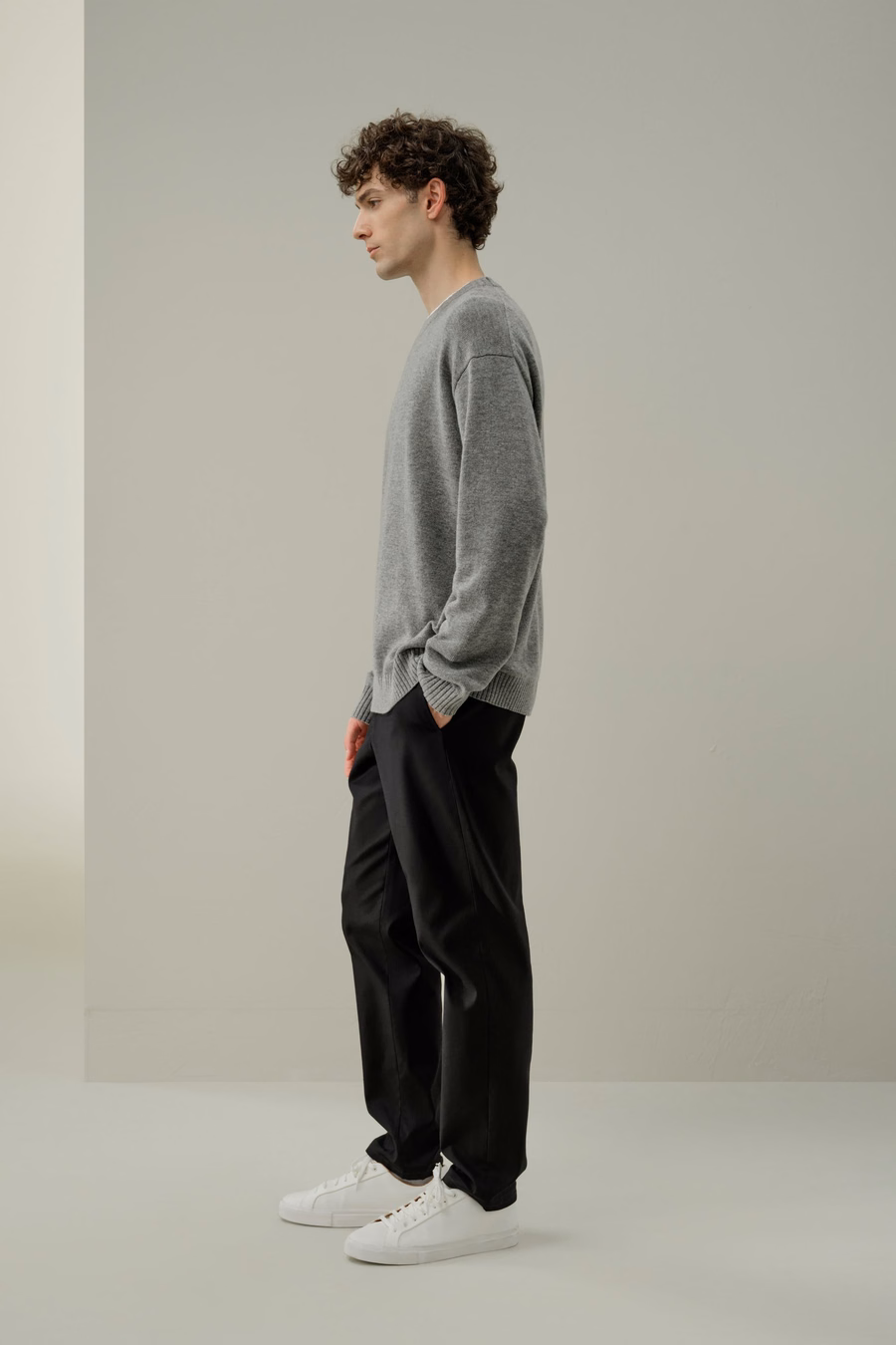 Robuster Wool Cashmere Rundhalsausschnitt Pullover