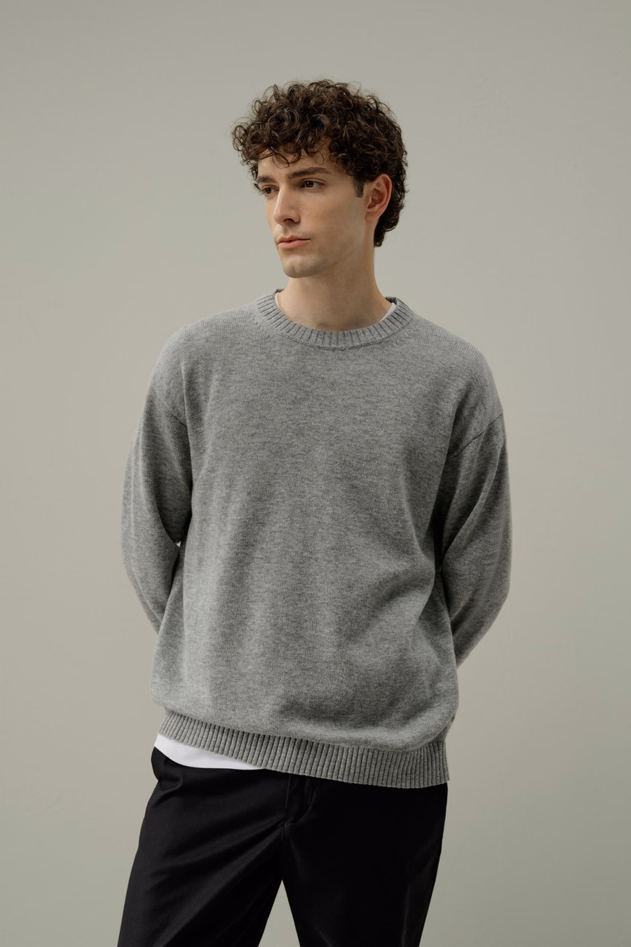 Robuster Wool Cashmere Rundhalsausschnitt Pullover