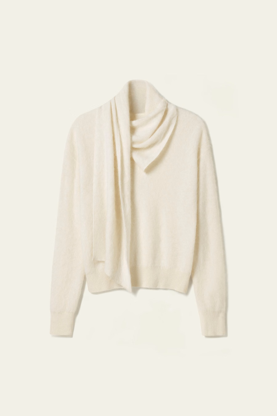 Geknoteter Schal aus gebürstetem Kaschmir-Pullover