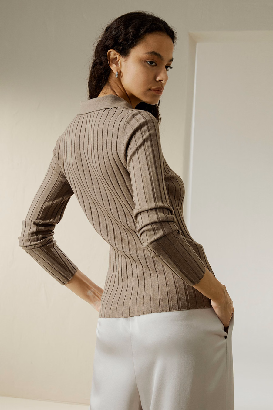 Ribbed Silk-Cashmere Blend Cardigan