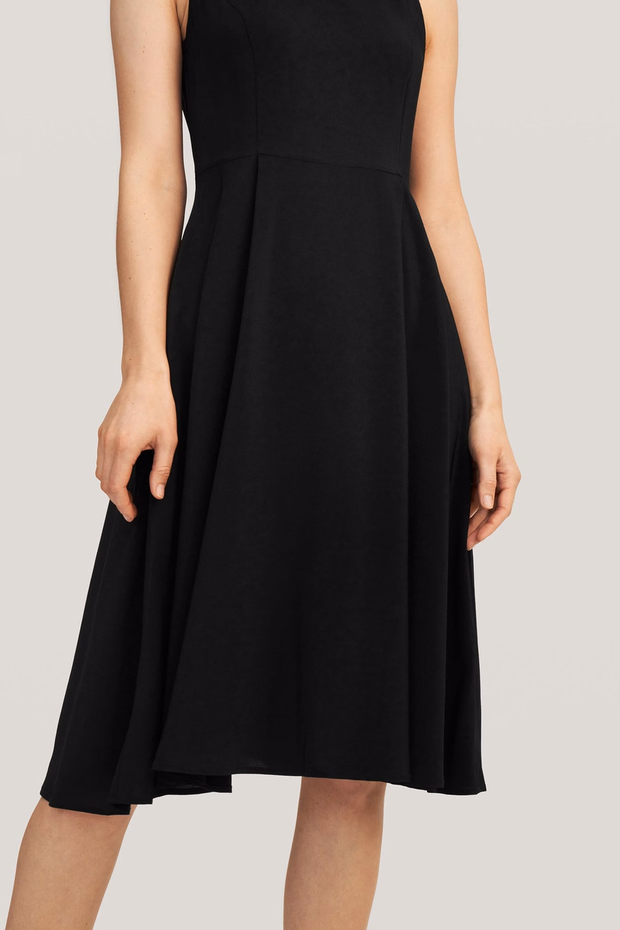 Vintage Rundhalsausschnitt Seidenkleid