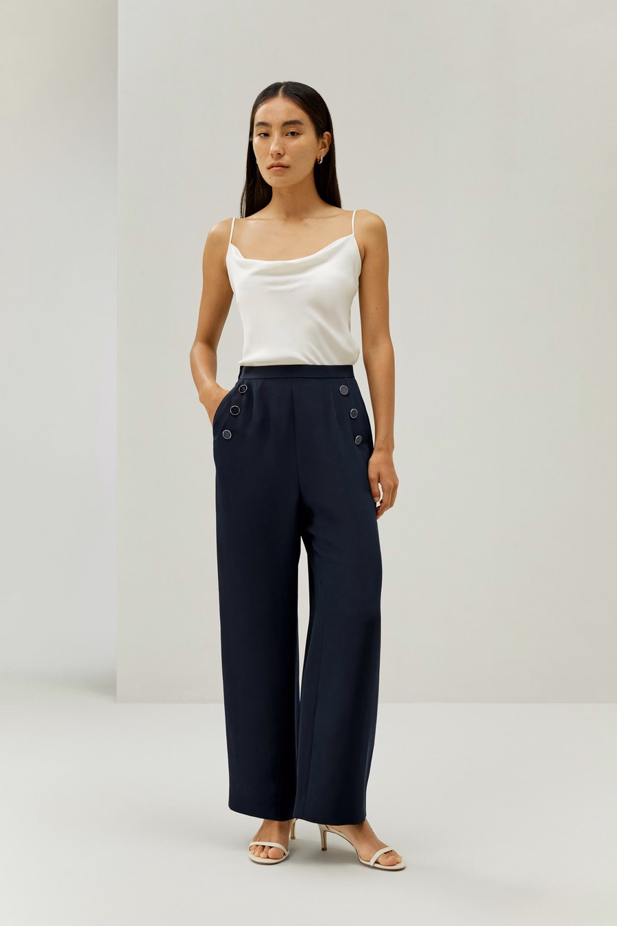 Nautisch inspirierte, cropped Hosen