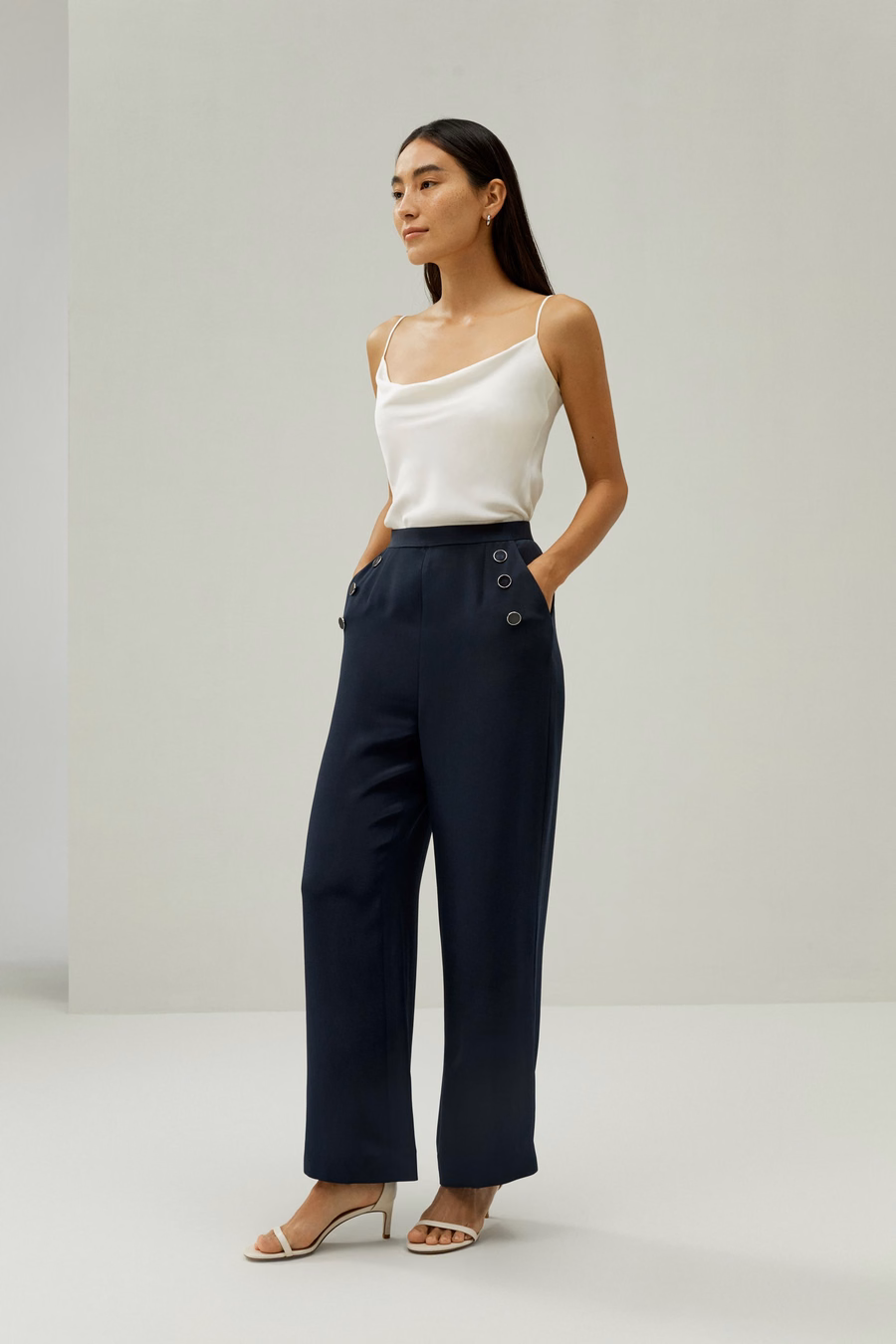 Nautisch inspirierte, cropped Hosen