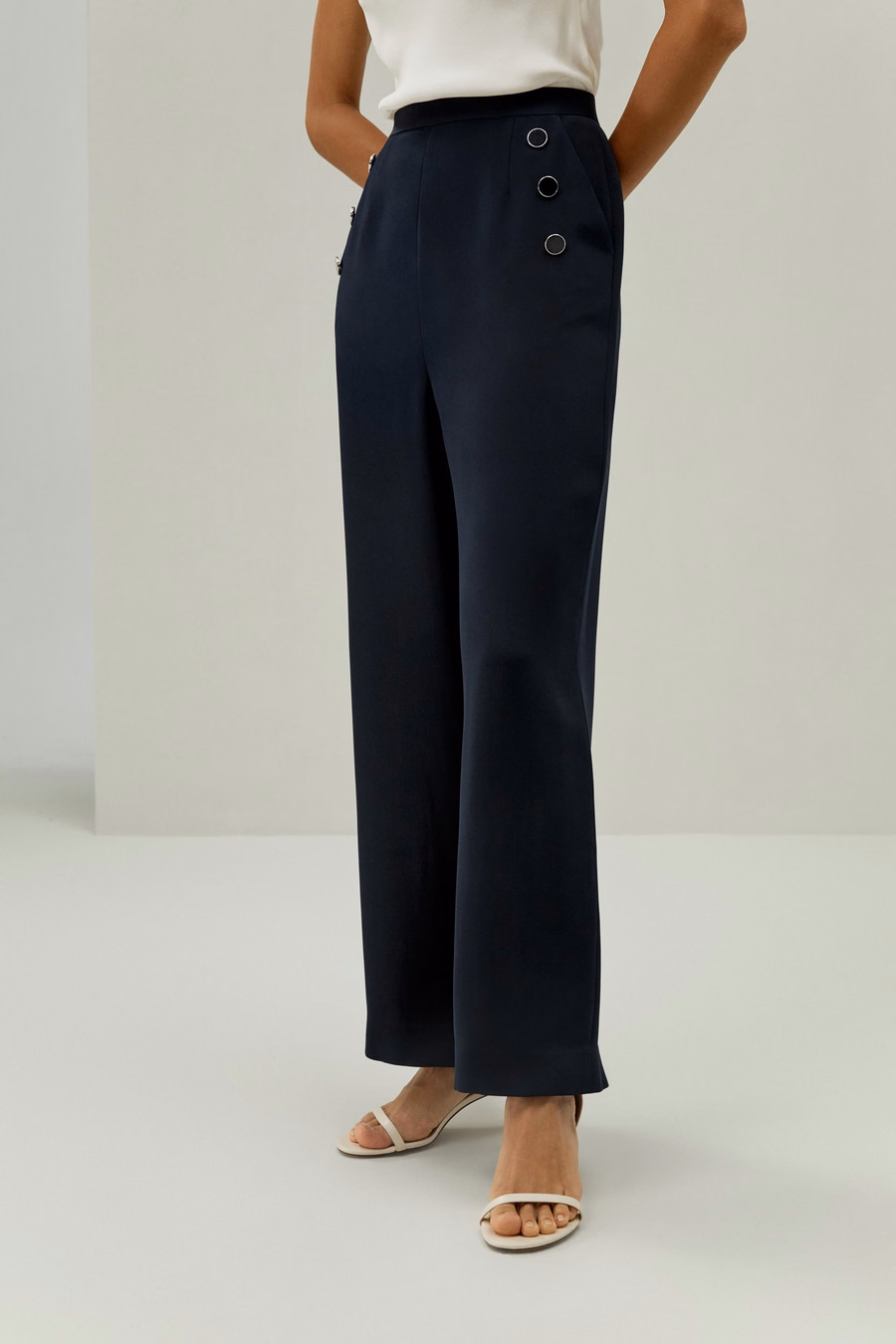 Nautisch inspirierte, cropped Hosen