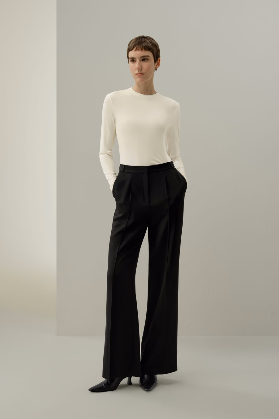 Seiden-Breeze-Jersey Langarm-Slinky-Top