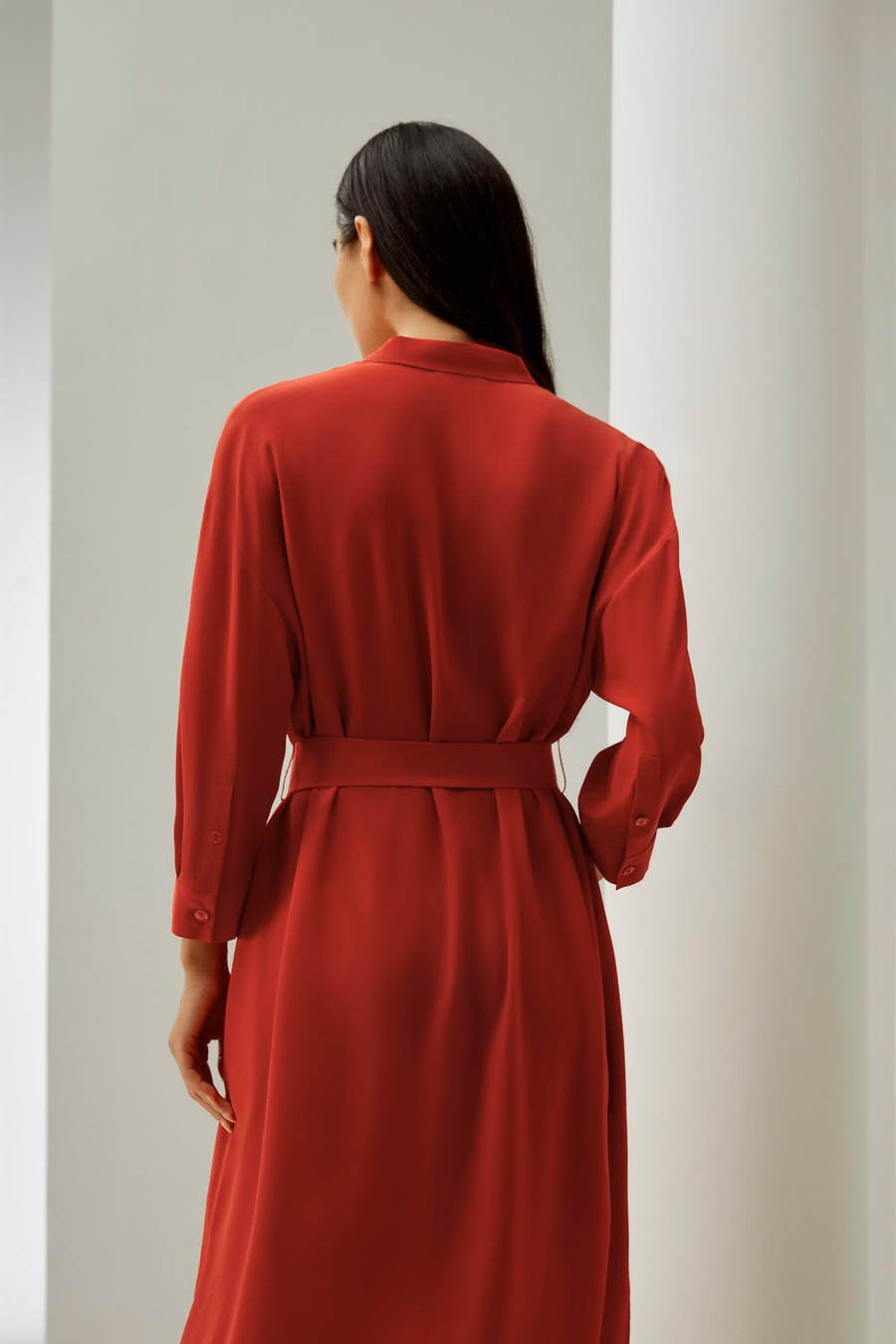 Seidenhemdkleid mit Seitentasche