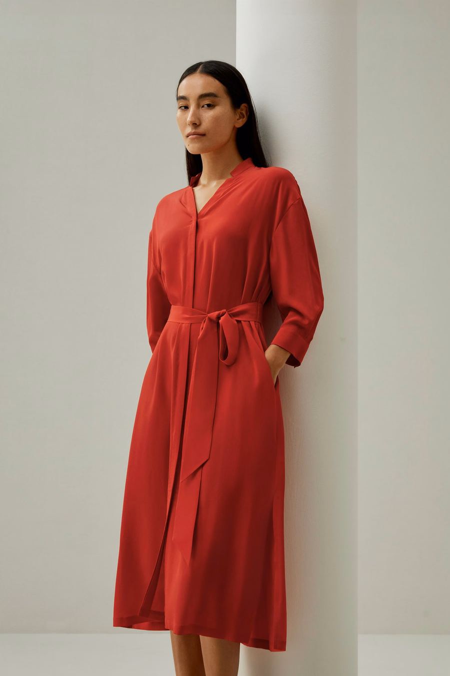 Seidenhemdkleid mit Seitentasche