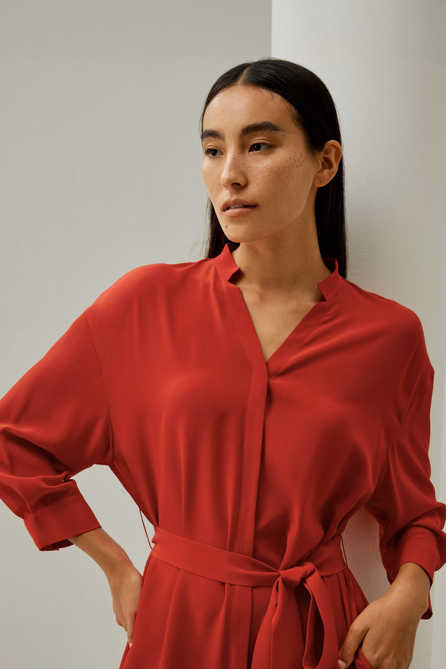Seidenhemdkleid mit Seitentasche