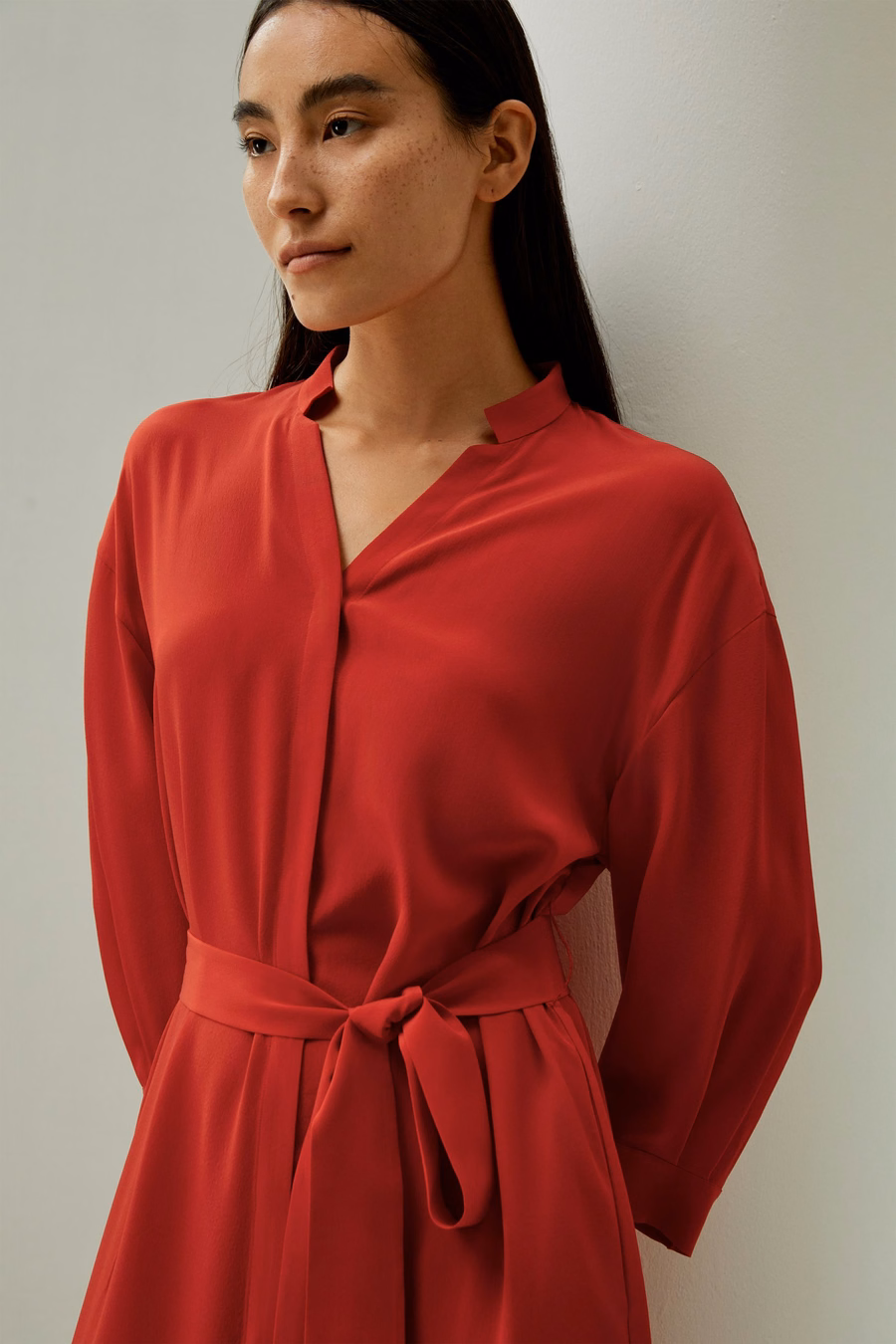 Seidenhemdkleid mit Seitentasche