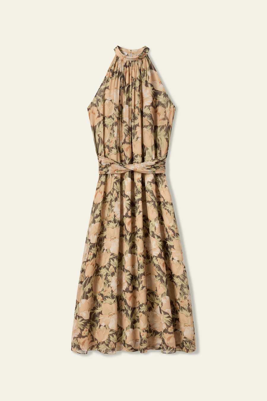 Mohnblumen-Parade Seiden-Chiffon-Kleid - Hergestellt aus Liberty-Stoff