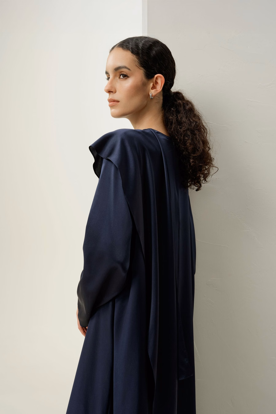 Seiden-Chambray Asymmetrisches Maxikleid