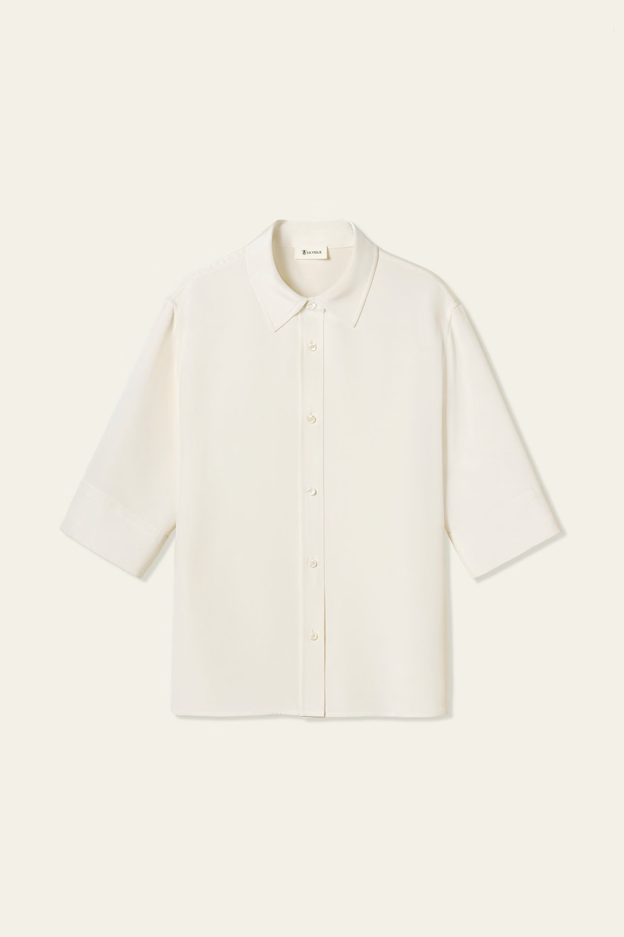 Seiden-Crêpe Relaxed Halbarm-Shirt