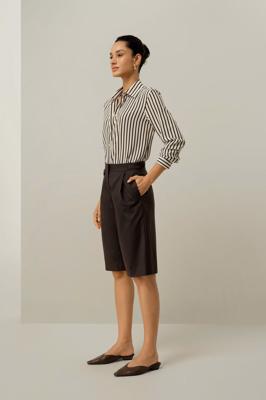 Gestreifte Seidenbluse