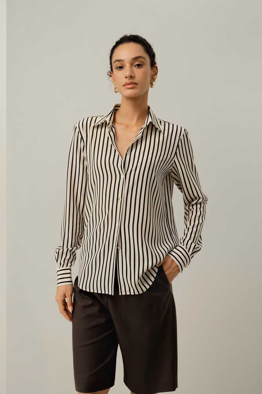 Gestreifte Seidenbluse