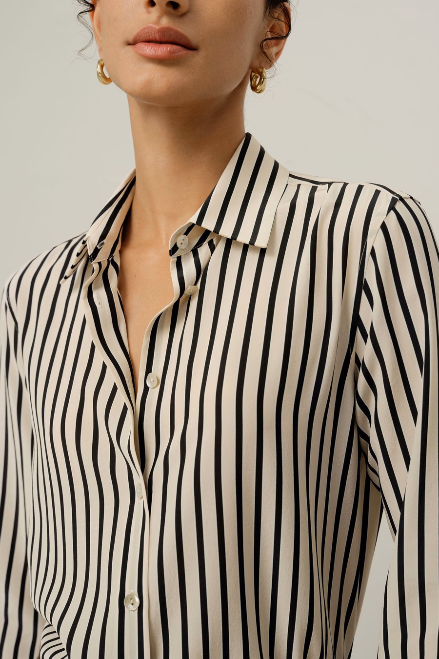 Gestreifte Seidenbluse