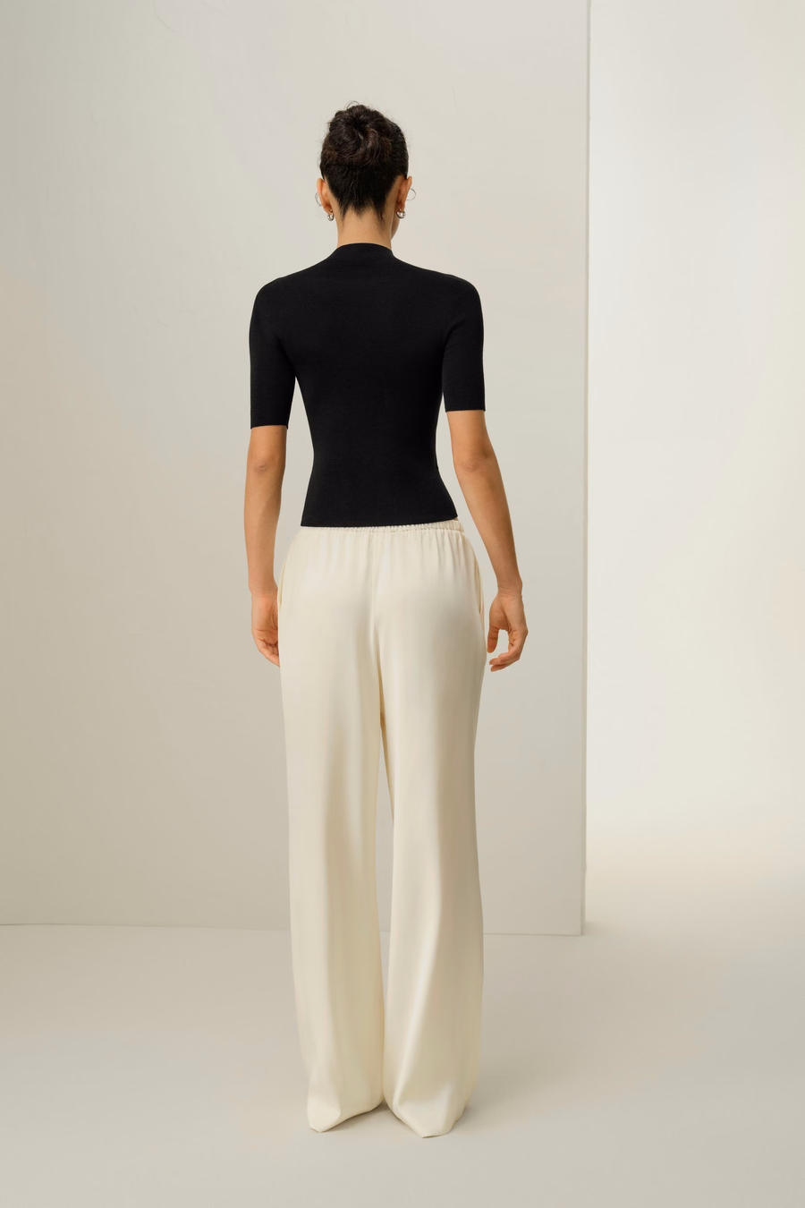 Nahtloses Seiden-Baumwoll Slim-Fit Stricktop