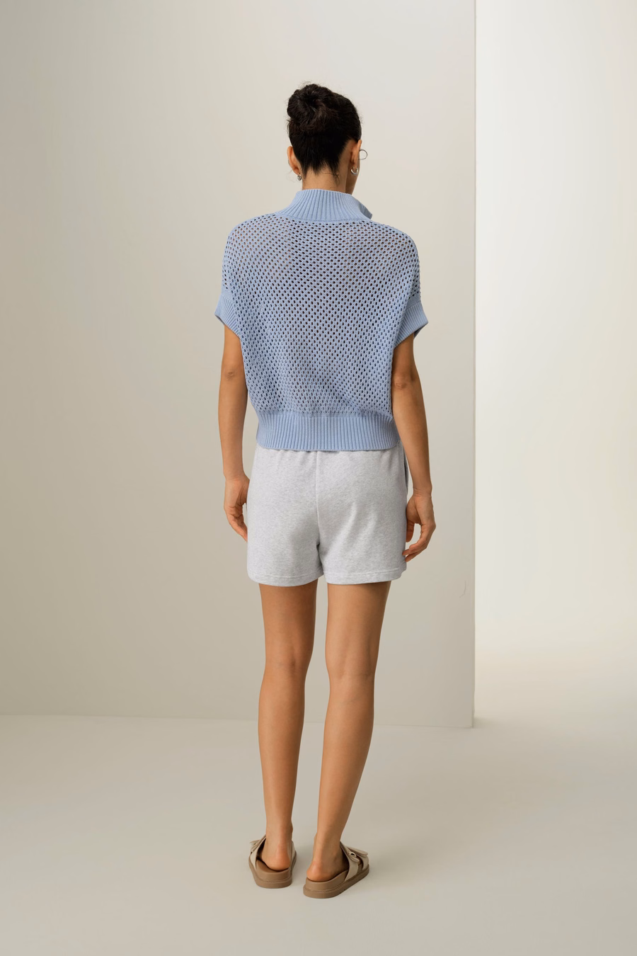 Toscana Pointelle Knit Half-Zip Sweater