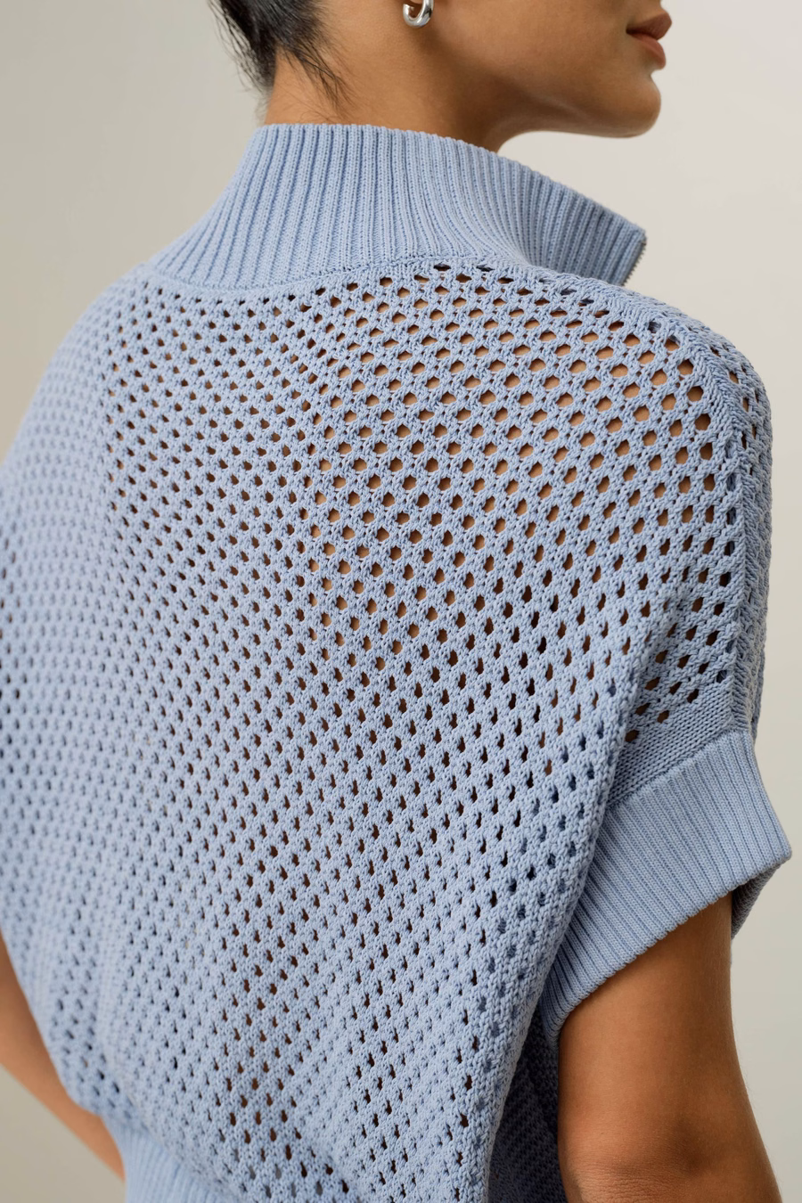 Toscana Pointelle Knit Half-Zip Sweater