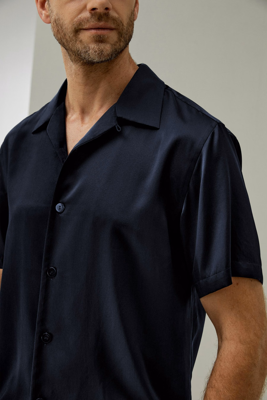 Herren Seiden Camp Shirt