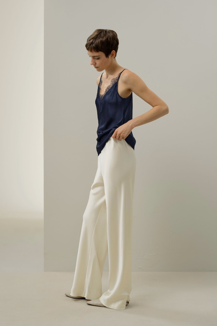 Spitzenbesetzte Seiden-Camisole