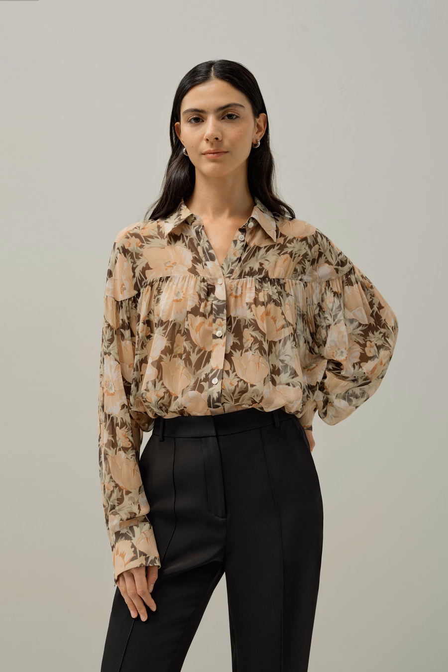Poppy Parade Seidenbluse - Hergestellt aus Liberty-Stoff