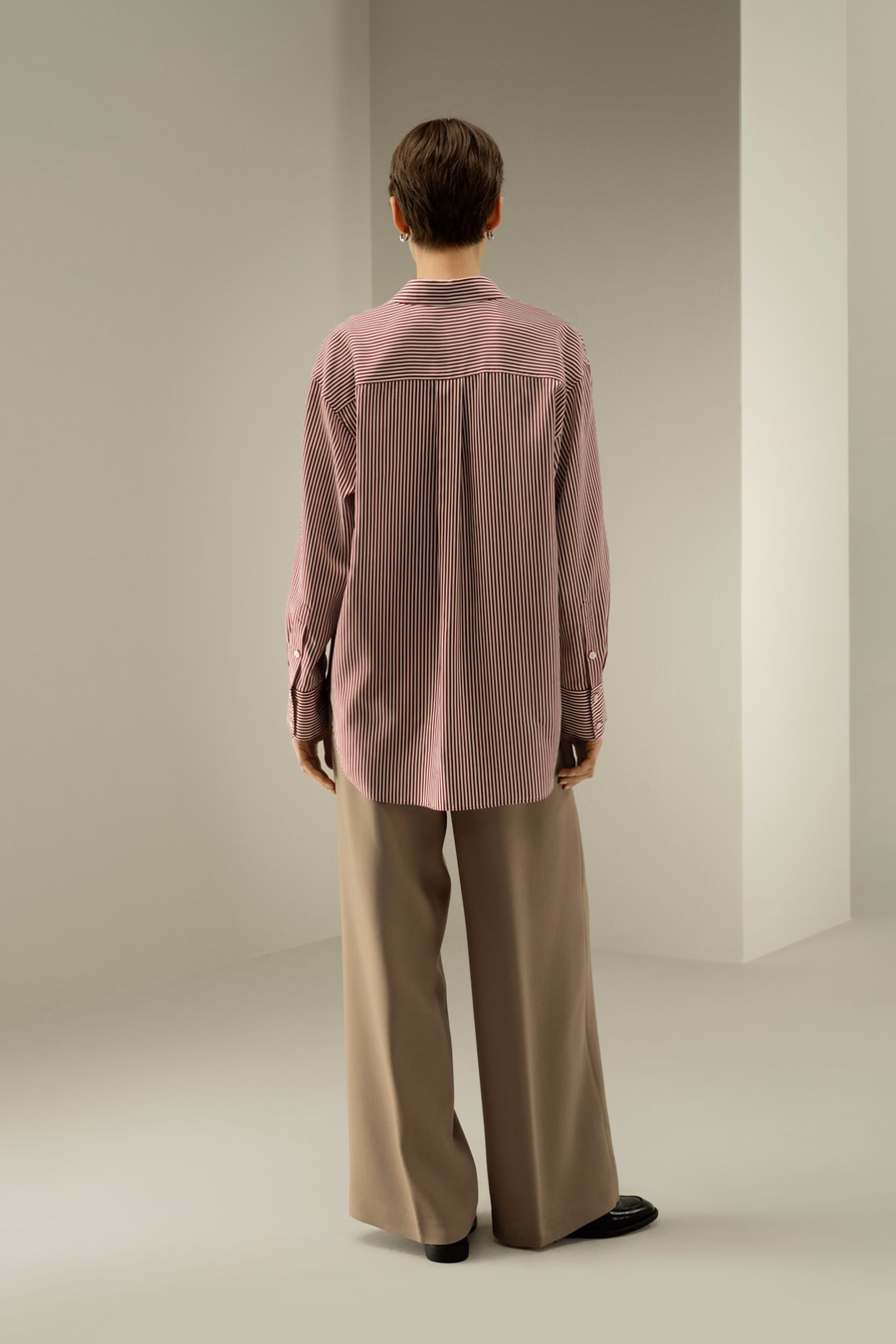 Ancora Rote Oversized Gestreifte Bluse