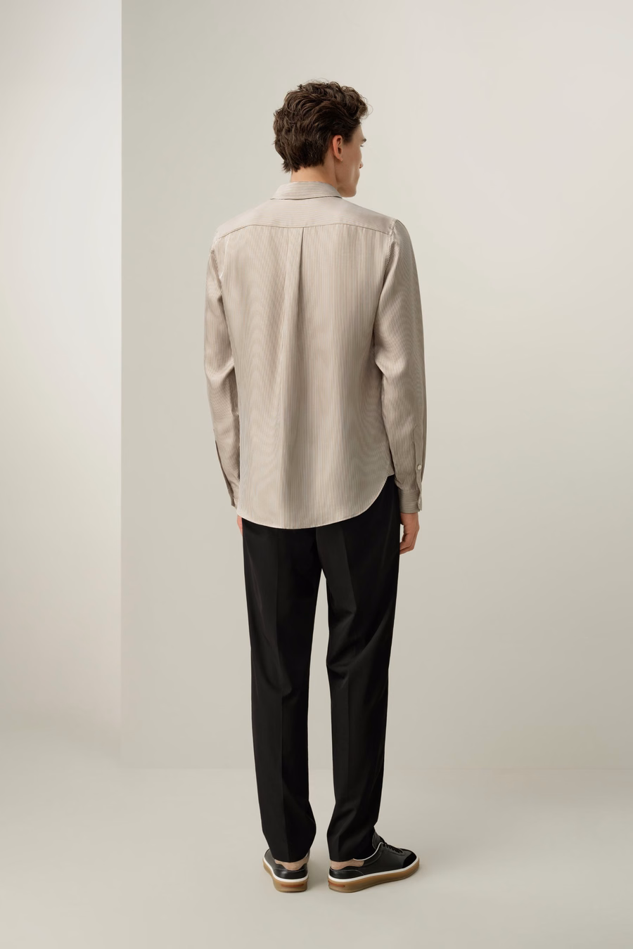 Double-Sided Print Classic Silk Shirt