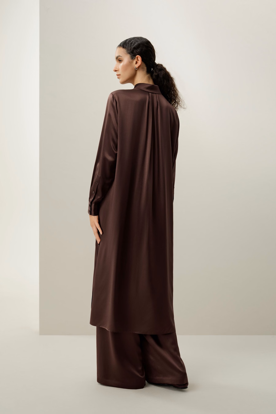 Seiden-Charmeuse Hemd-Kleid