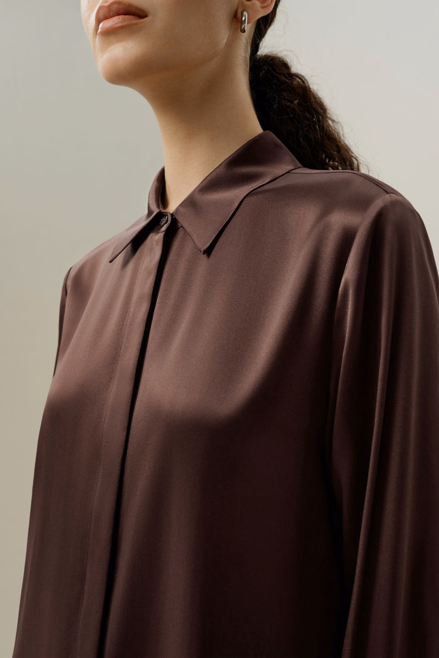 Seiden-Charmeuse Hemd-Kleid