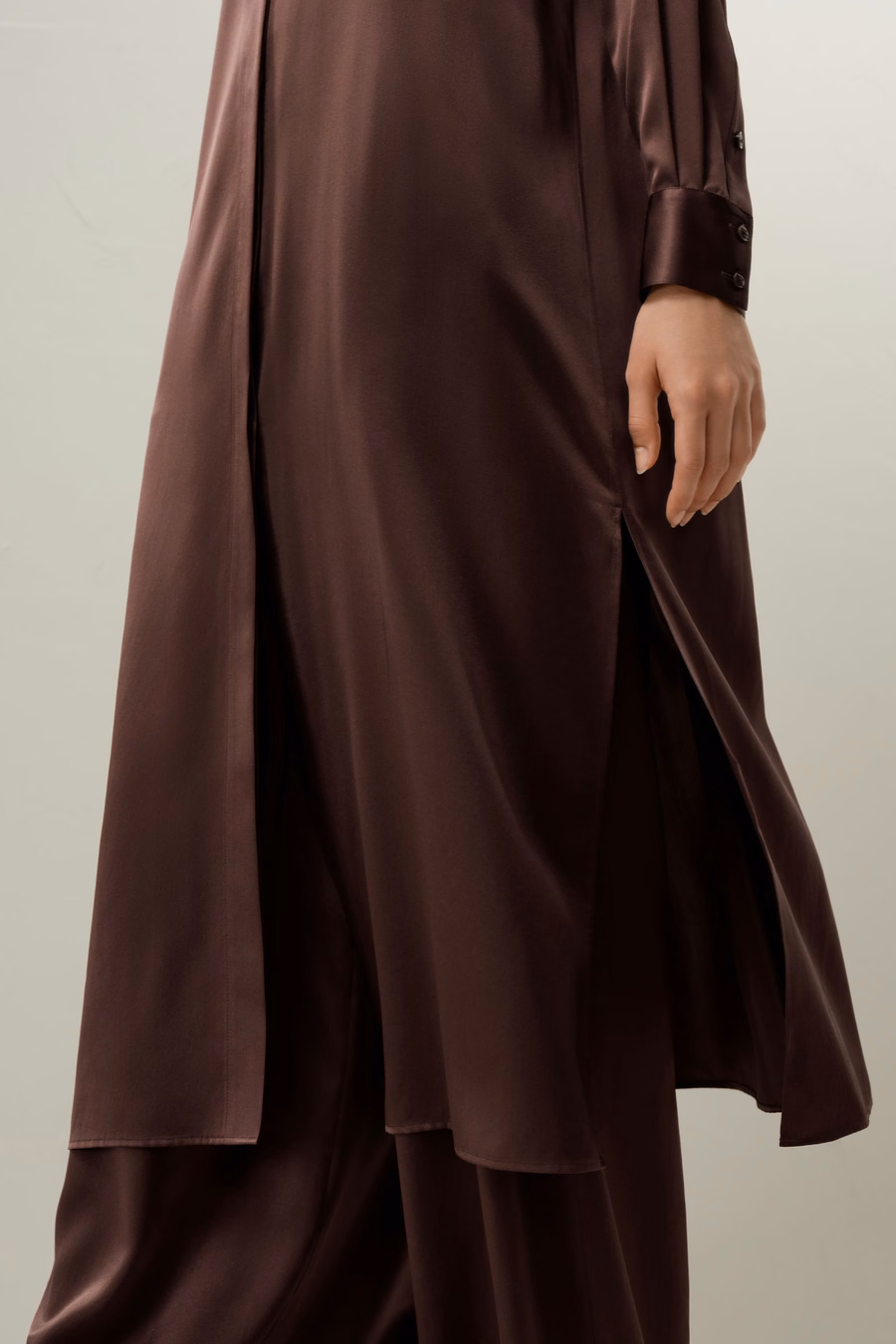 Seiden-Charmeuse Hemd-Kleid