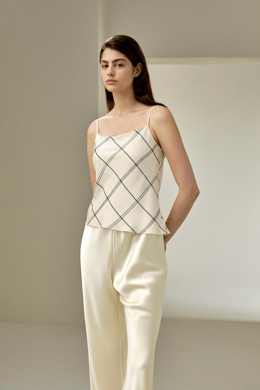 Seiden-Twill-Fensterpaneel-Camisole