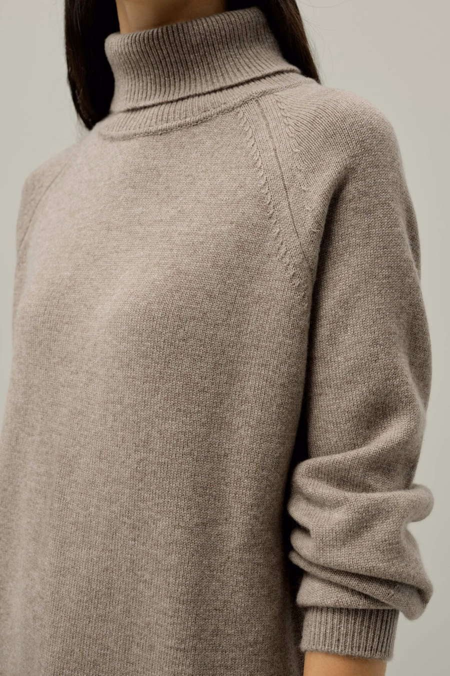 Wool-Cashmere Turtleneck Sweater Dress
